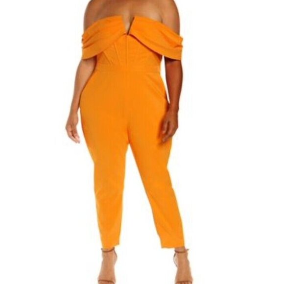 NWT Lavish Alice Plus V-Front Off The Shoulder Jumpsuit (women's 18) - Picture 1 of 7